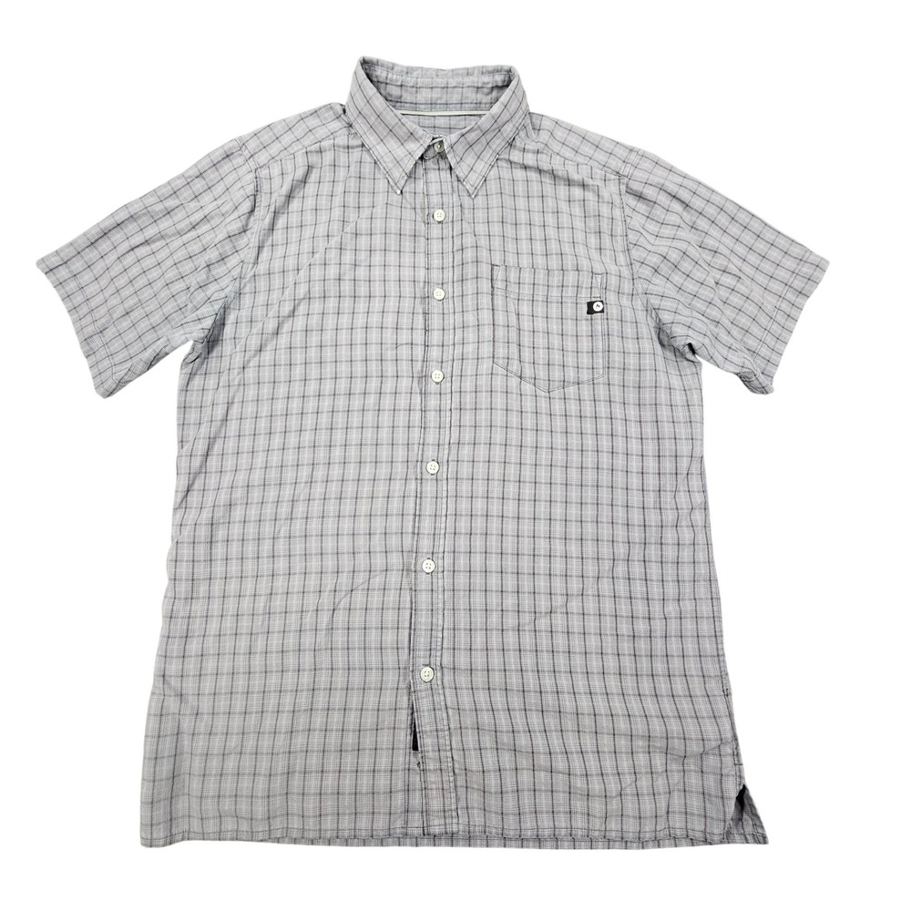 MARMOT Eldridge Shirt Mens Medium UPF Sun Travel Hiking Quick Dry Gray Plaid